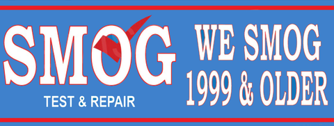 We Smog 1999 & Older | Smog Word Big | Test and Repair | Vinyl Banner