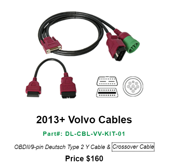 2013+ Volvo Cables--Part#: DL-CBL-VV-KIT-01