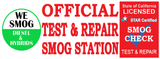 Official Test and Repair Smog Station | We smog Diesel and Hybrids | Red Star Cert | Vinyl Banner