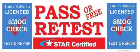 Pass or Free Retest | Star Certified | TEST AND REPAIR | Vinyl Banner