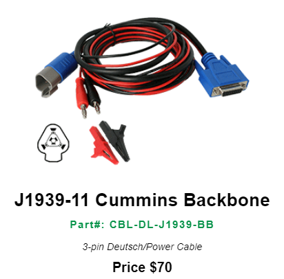 DrewlinQ J1939-11 Cummins Backbone--Part#: CBL-DL-J1939-BB