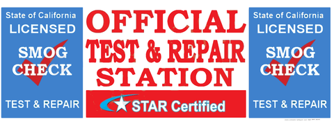 Star Certified Official Smog Station Test & Repair | Vinyl Banner