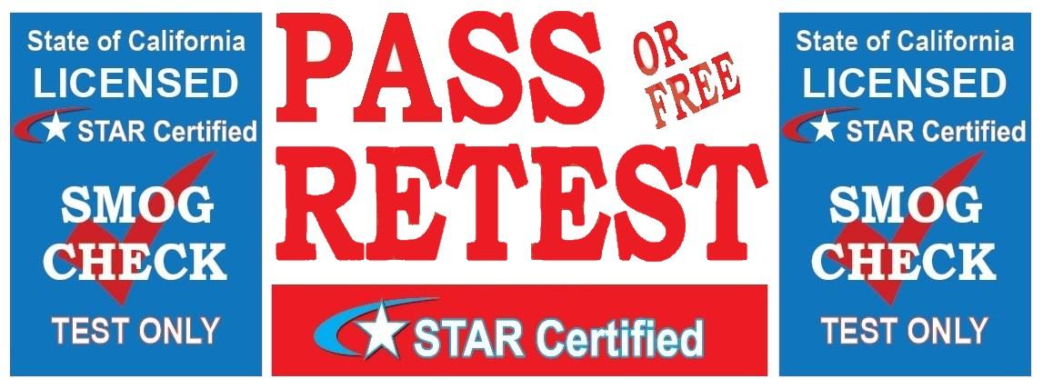 Pass Or Free Retest | TEST ONLY | Star Certified | Blue Shield Version 2 | Vinyl Banner
