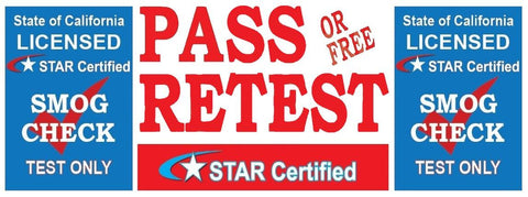 Pass Or Free Retest | TEST ONLY | Star Certified | Blue Shield Version 2 | Vinyl Banner