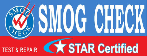 Smog Check | Star Certified | Test & Repair (Blue) | Vinyl Banner