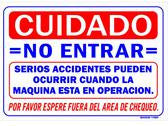 Dyno Do Not Enter Warning Sign Spanish (Smog-11SP)