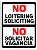 Bilingual No Loitering Sign