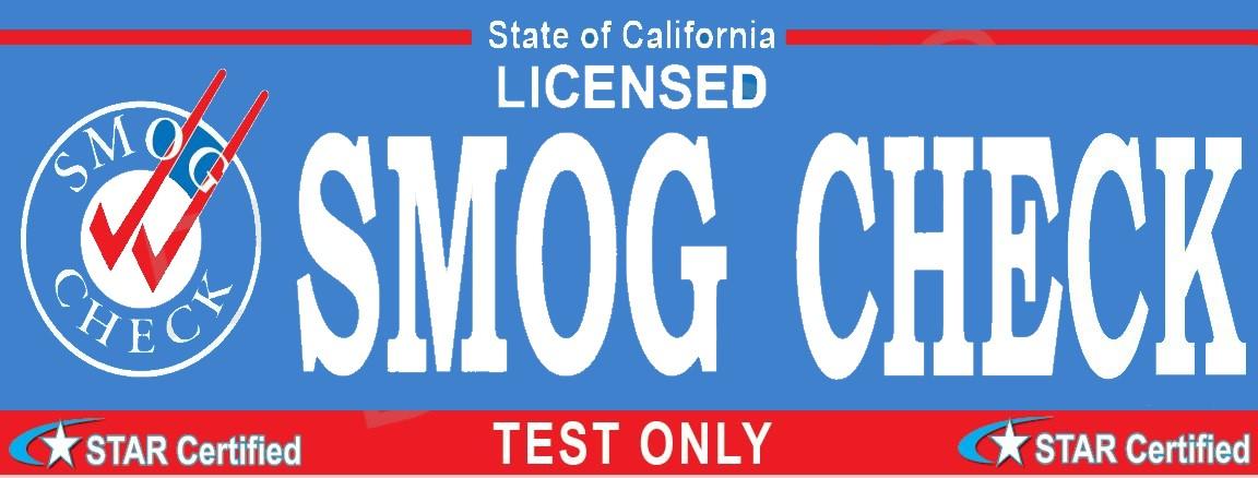 Smog Check | Star Certified | Test Only Smog Banner | Vinyl Banner