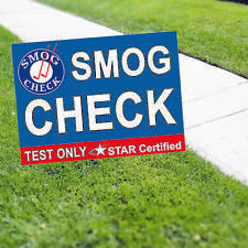 Smog Check Test Only Star Certified Coroplast Yard Sign