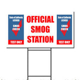 OFFICIAL SMOG STATION TEST ONLY Yard Sign SMOG SIGNS
