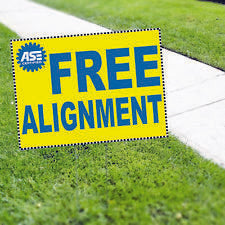 ASE FREE ALIGNMENT Yard Sign 18" X 24"