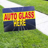 AUTO GLASS HERE  Yard Sign AUTO DEALER SIGNS