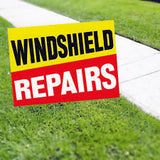 Windshield Repairs Auto Car Body Shop Yard Sign