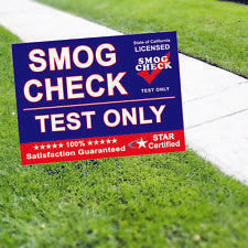 Smog Check Test Only Star Certified Vinyl Yard Sign