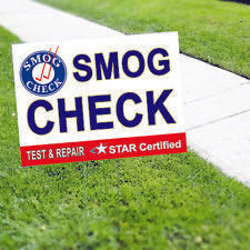 Smog Check Test & Repair Star Certified Yard Sign