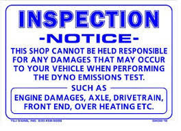 INSPECTION NOTICE SIGN, SMOG 18