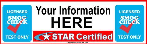 STAR CERTIFIED TEST ONLY YOUR INFORMATION HERE CUSTOM BANNER