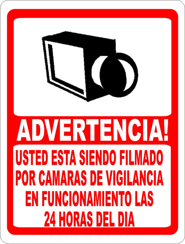 Spanish 24 Hour Video Surveillance Sign