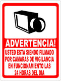 Spanish 24 Hour Video Surveillance Sign
